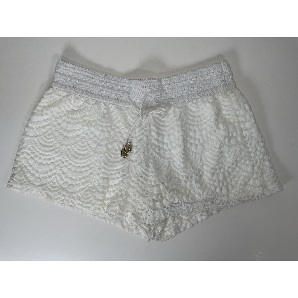 NWOT Lilly Pulitzer Claudette Scalloped Shell Eyelet Shorts‎ Resort White XS